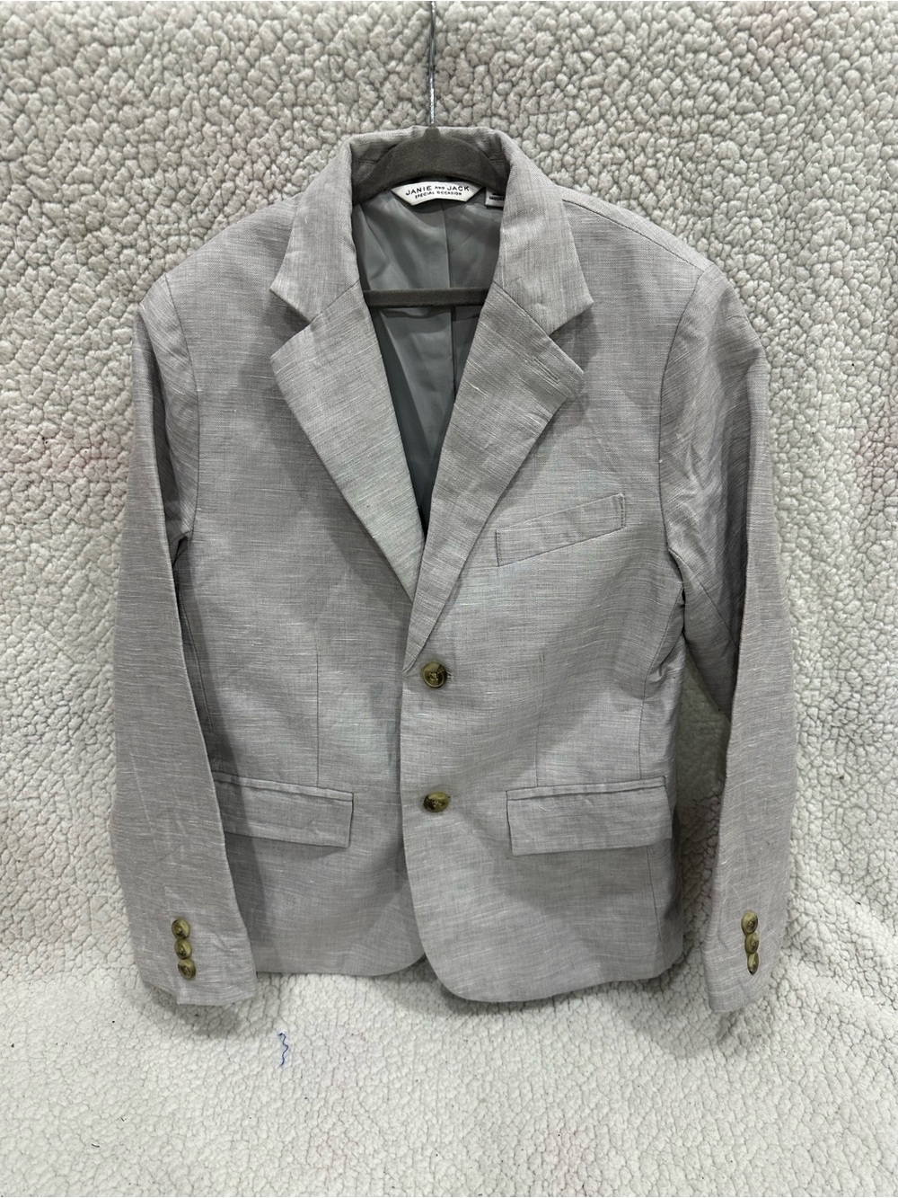 Boys Janie and jack Light Gray Two-Button Blazer